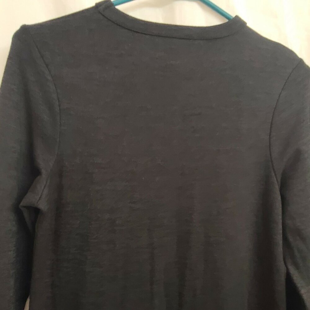 French Connection Dress Size 8 Womens Black Knit Sheath Long Sleeve Knee Length - Picture 6 of 12